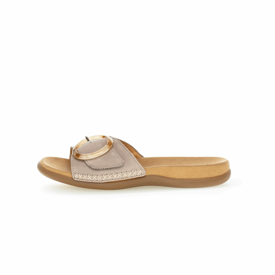 Lniane Gaborowe Sandały Slipon