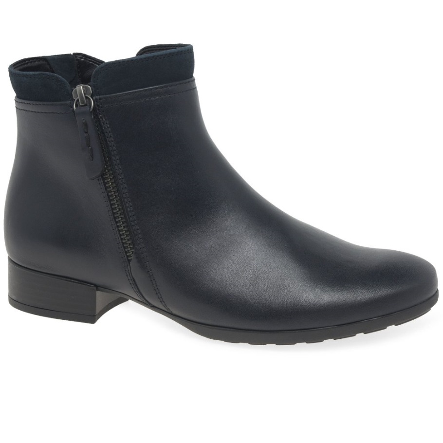Gabor Midnight Lea Suede Briano Ladies Ankle Boots