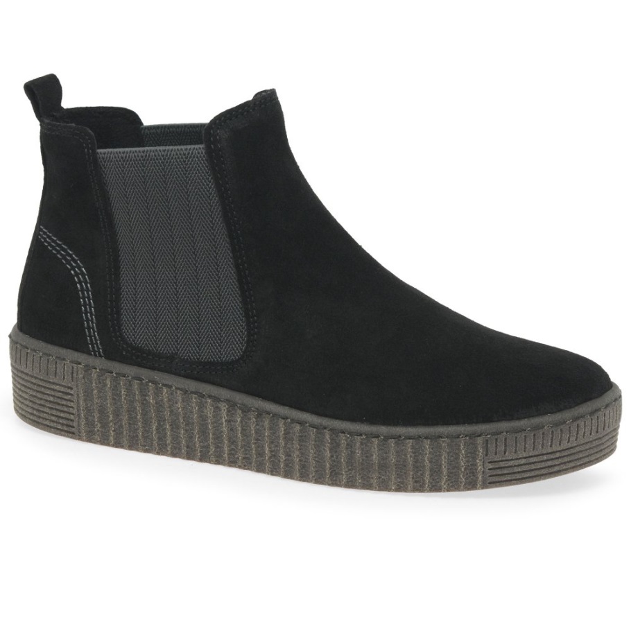 Lourdes Womens Chelsea Boots Gabor Black Suede